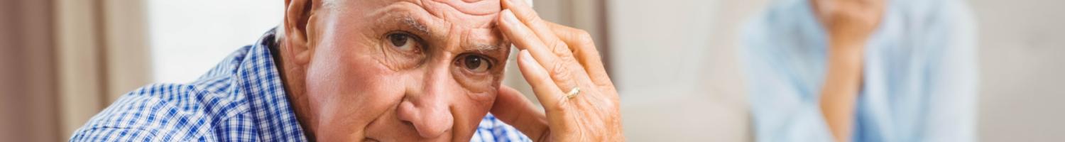 Photo of older white man in stress