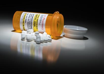Photo of prescription bottle of opioid pills
