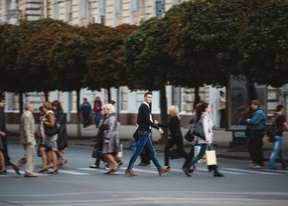 Photo of pedestrians on a street